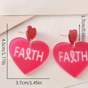 Breast Cancer Heart Faith Dangle
